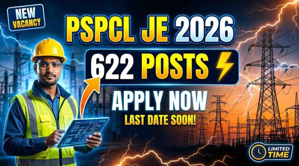 PSPCL JE Recruitment 2026, PSPCL JE Electrical Vacancy, Sarkari Job 2026, Free Job Alert, Engineering Govt Jobs, PSU Jobs India, JE Electrical Apply Online, Punjab Govt Jobs, Sarkari Result 2026, Latest Govt Jobs