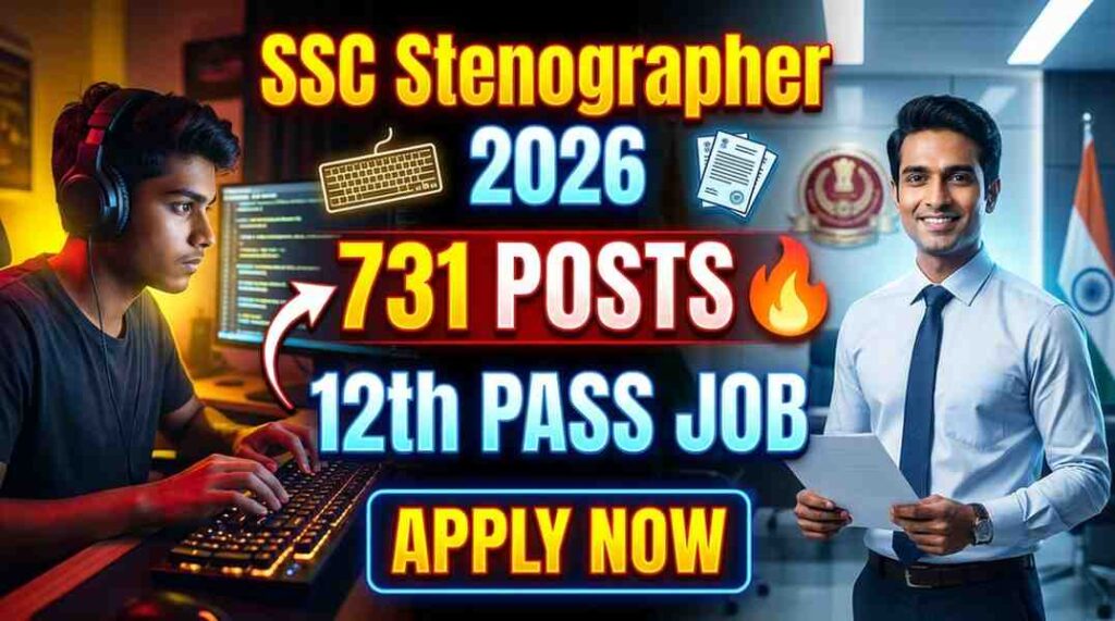 SSC Stenographer 2026, SSC Jobs, Sarkari Job 2026, Free Job Alert, 12th Pass Govt Job, SSC Vacancy, SSC Apply Online