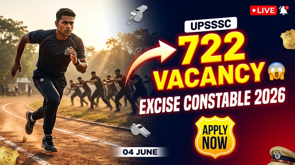 upsssc excise constable recruitment 2026, sarkari job, free job alert, excise constable vacancy 2026, sarkari result,