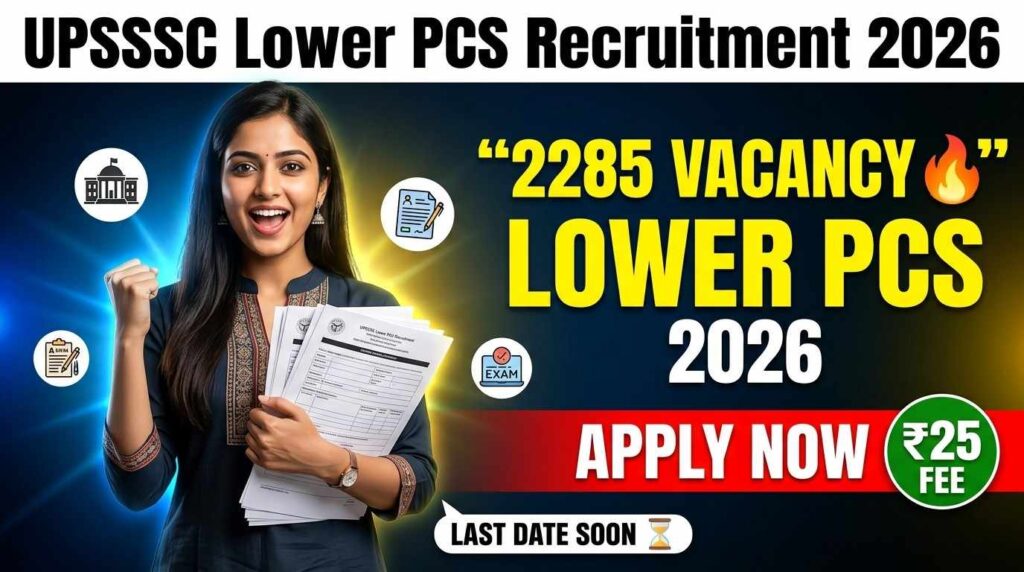 UPSSSC Lower PCS Recruitment 2026, UPSSSC Lower PCS Online Form 2026, UPSSSC Lower PCS Vacancy 2026, UPSSSC Lower PCS Apply Online, UPSSSC Lower PCS Notification 2026