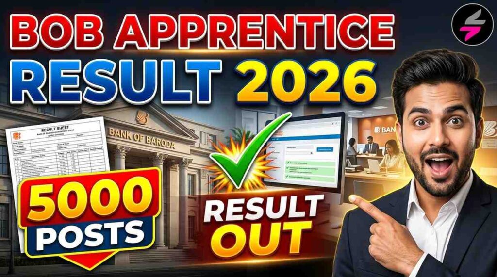 Bank of Baroda Apprentice Result 2026, BOB Apprentice Result 2026, Bank of Baroda Apprentice Merit List 2026, BOB Apprentice Exam Result, Bank Apprentice Result 2026, Bank of Baroda Apprentice Selection Process