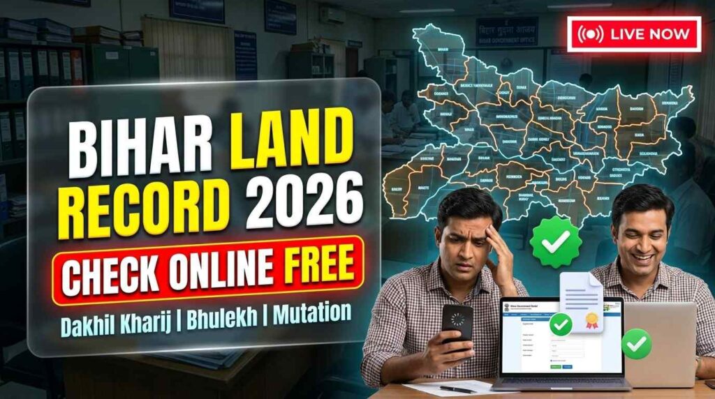 Bihar Dakhil Kharij Online 2026, Bihar Bhulekh Check Online, Bihar Land Record 2026, Bihar Mutation Status Check, Khasra Khatauni Bihar Online, Bihar Bhu Naksha Download, Bihar Land Registration Online, Bhulekh Bihar Portal, Bihar Property Record Check, Online Dakhil Kharij Bihar, Bihar Land Details Online, Bihar Revenue Land Record, Bihar Registry Check Online, Mutation Online Bihar, Bihar Government Land Services