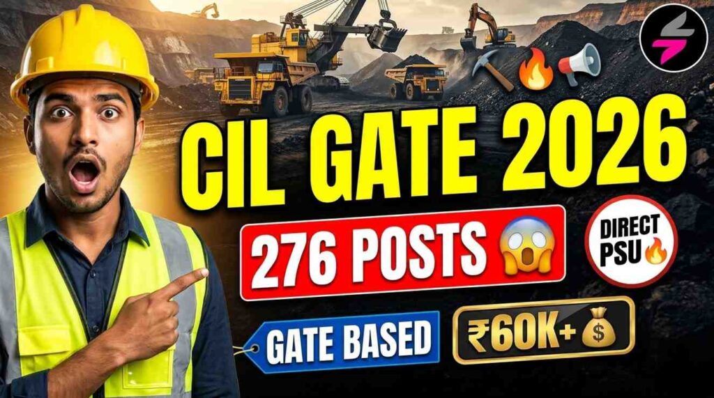 Coal India MT Through GATE 2026, CIL Mining Recruitment 2026, PSU Jobs Through GATE 2025, Coal India Vacancy 2026, CIL MT Apply Online, Mining Engineer Govt Jobs 2026, GATE PSU Jobs 2026, Coal India MT Eligibility, CIL GATE Recruitment 2026, Sarkari Result CIL MT GATE, PSU Jobs Mining 2026, Coal India Apply Online 2026