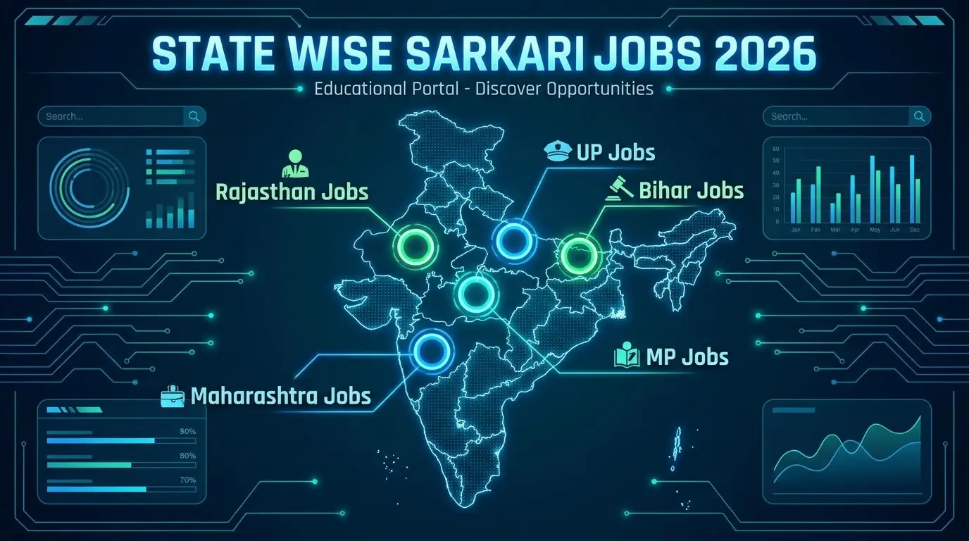 State Wise Sarkari Job 2026 UP Bihar Rajasthan MP Government Jobs