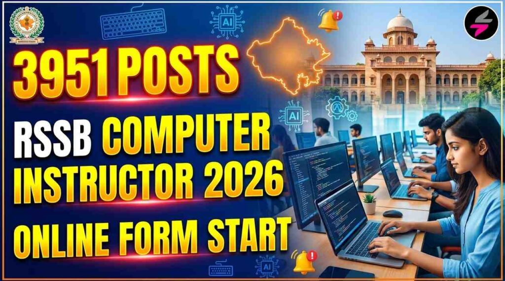 RSSB Computer Instructor Recruitment 2026, Rajasthan Computer Instructor Vacancy 2026, RSSB Online Form 2026, Rajasthan Computer Teacher Recruitment, RSSB Computer Instructor Apply Online, Rajasthan Govt Jobs 2026, Computer Instructor Bharti 2026, RSSB Vacancy 2026, Rajasthan Technical Jobs, RSSB Exam Date 2026