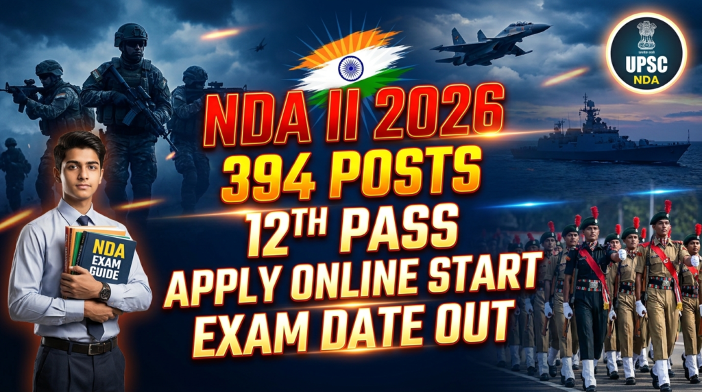 UPSC NDA II Recruitment 2026, NDA II Online Form 2026, UPSC NDA 2 Notification 2026, NDA 2026 Apply Online, UPSC NDA Vacancy 2026, NDA II Eligibility, NDA II Exam Date 2026, Indian Army NDA Recruitment, Naval Academy Recruitment 2026, Defence Jobs 2026, NDA Application Form 2026, UPSC NDA Admit Card 2026, NDA Syllabus 2026, NDA Exam Pattern, Sarkari Result NDA 2026