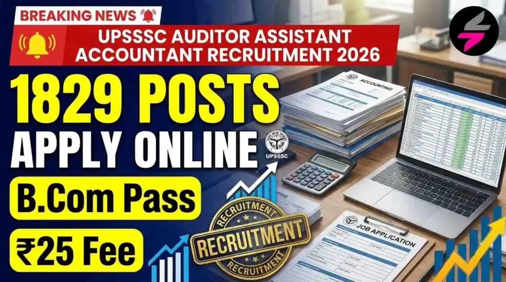 UPSSSC Auditor Recruitment 2026, UPSSSC Assistant Accountant Recruitment 2026, UPSSSC Auditor Vacancy 2026, Assistant Accountant Online Form 2026, UPSSSC 1829 Vacancy, UP Government Jobs 2026, BCom Government Jobs, UPSSSC PET Recruitment, Auditor Bharti 2026, Assistant Accountant Vacancy UP