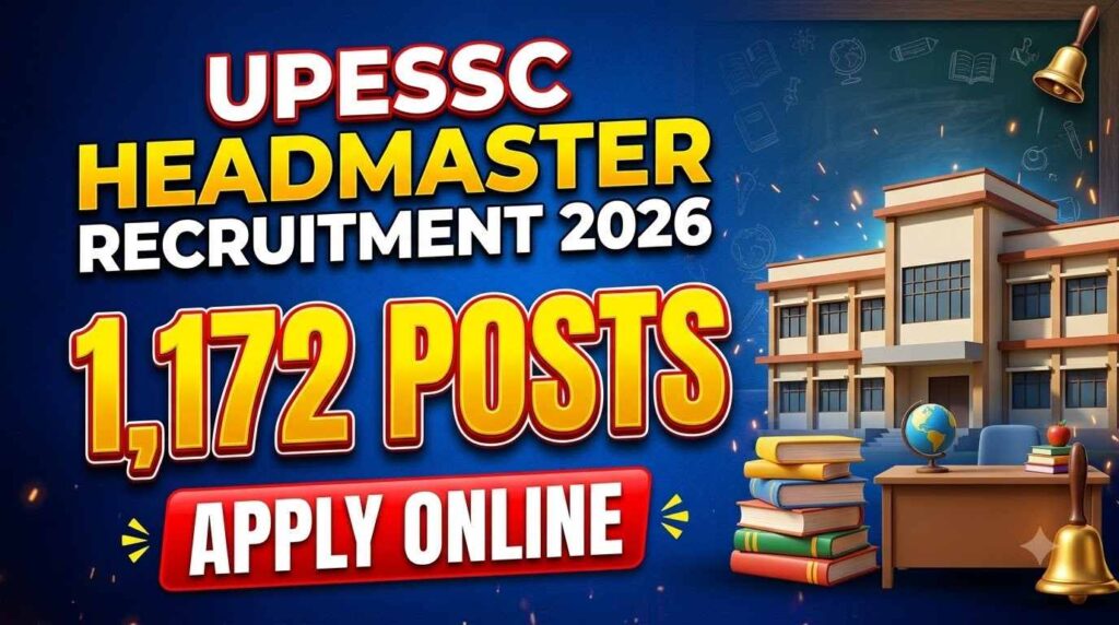 UPESSC UP Headmaster Recruitment 2026, UP Headmaster Vacancy 2026, UPESSC Headmaster Online Form, UP Headmaster Bharti 2026, UPESSC Recruitment 2026, UP Headmaster Eligibility, 1172 Headmaster Posts